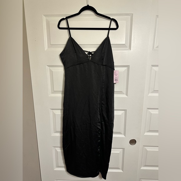 wild fable Dresses & Skirts - Target Wild Fable Black Dress, Plunge Back with Slit